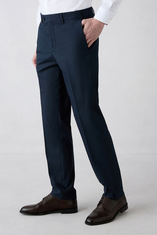  Koyu Lacivert 8 Drop Long Slim Fit Uzun Dar Kesim Mono Yaka Takım Elbise