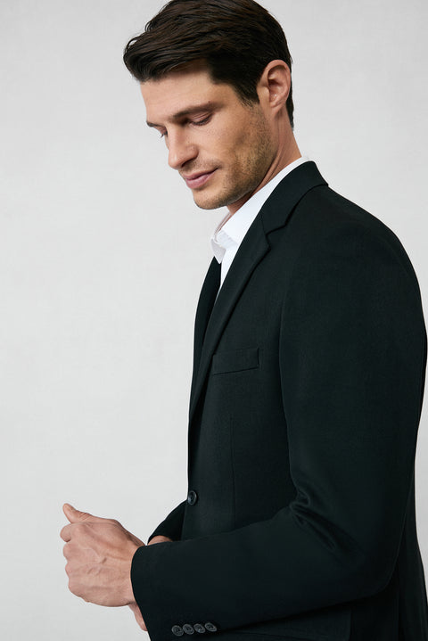 Black 6 Drop Regular Fit Standard Cut Seasonal Lycra Stretch Suit