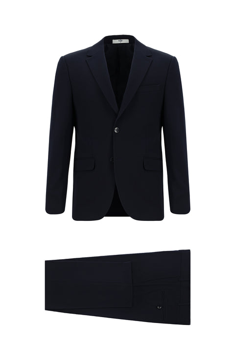Dark Navy 4-Drop Relaxed Fit Seasonal Lycra Stretch Suit