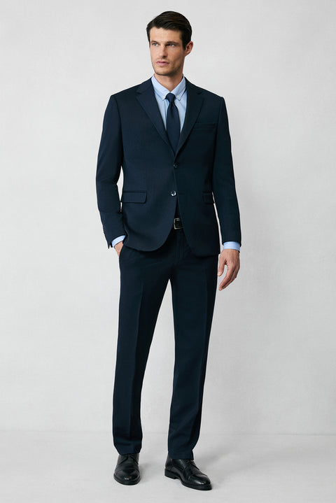 Dark Navy 4-Drop Relaxed Fit Seasonal Lycra Stretch Suit