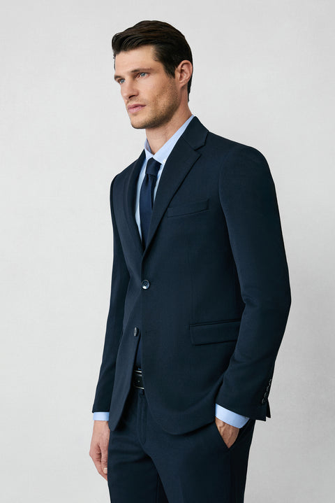 Dark Navy 4-Drop Relaxed Fit Seasonal Lycra Stretch Suit