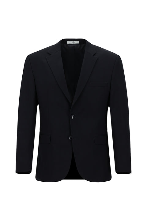 Black and Navy Blue 4-Drop Relaxed Fit Suit