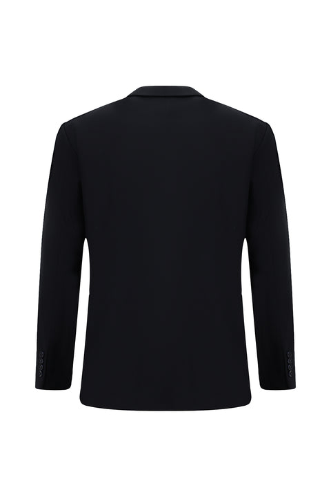 Black and Navy Blue 4-Drop Relaxed Fit Suit