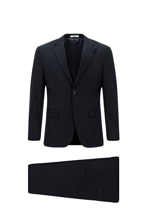 Black and Navy Blue 7 Drop Slim Fit Suit