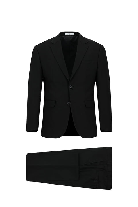 Black 6-Drop Regular Fit Standard Cut Suit