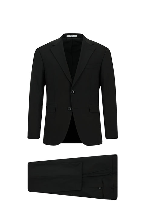 Black 6-Drop Regular Fit Standard Cut Suit