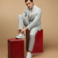 Light Gray 7 Drop Slim Fit Suit