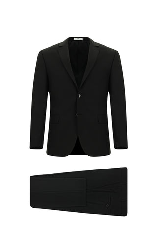  Siyah 7 Drop Super Slim Fit Eksra Dar Kesim Takım Elbise