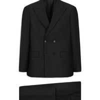 Black 6-Drop Regular Fit Standard Cut Double-Breasted Suit