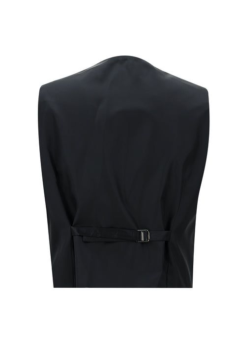 Black and Navy Blue 7 Drop Slim Fit Narrow Cut Suit with Vest