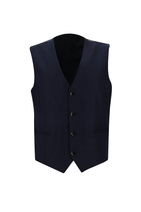 Black 6 Drop Regular Fit Standard Cut Suit with Vest