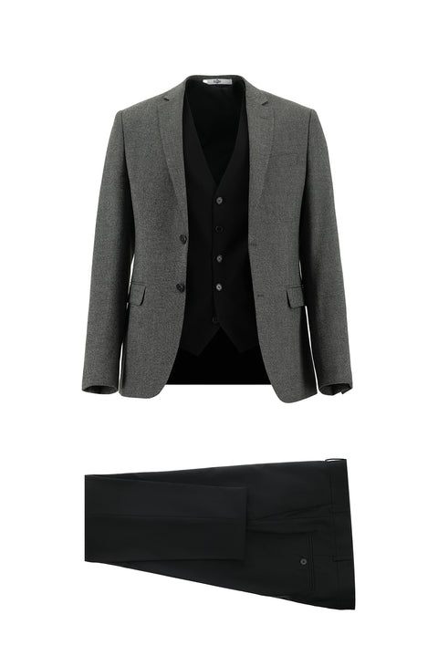 Dark Anthracite 7 Drop Super Slim Fit Extra Narrow Cut Suit with Vest