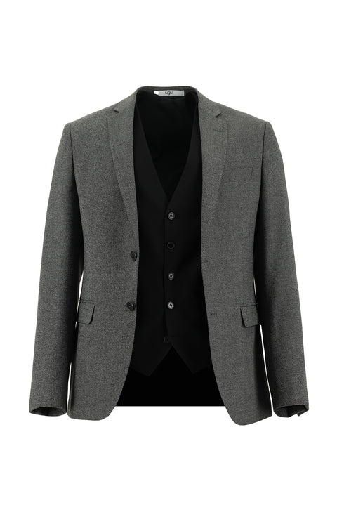 Dark Anthracite 7 Drop Super Slim Fit Extra Narrow Cut Suit with Vest