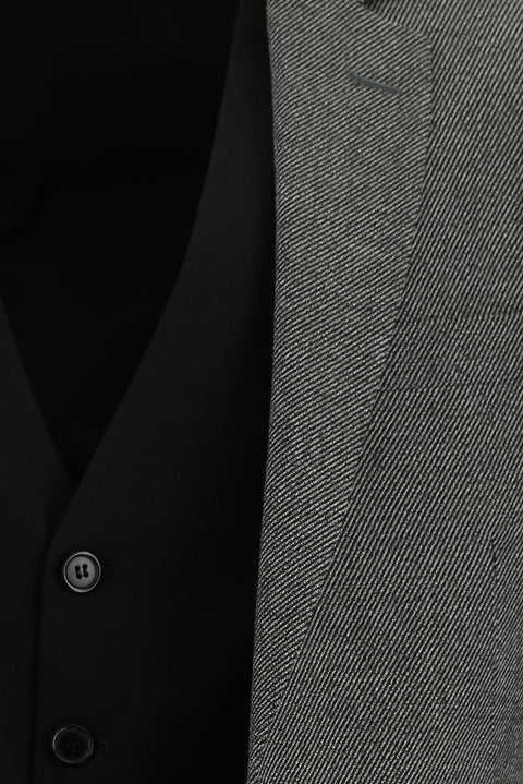 Dark Anthracite 7 Drop Super Slim Fit Extra Narrow Cut Suit with Vest