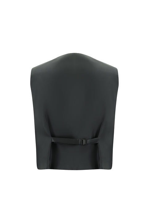 Dark Gray 7 Drop Slim Fit Narrow Cut Suit with Vest