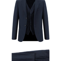 Dark Navy 7 Drop Slim Fit Suit with Vest