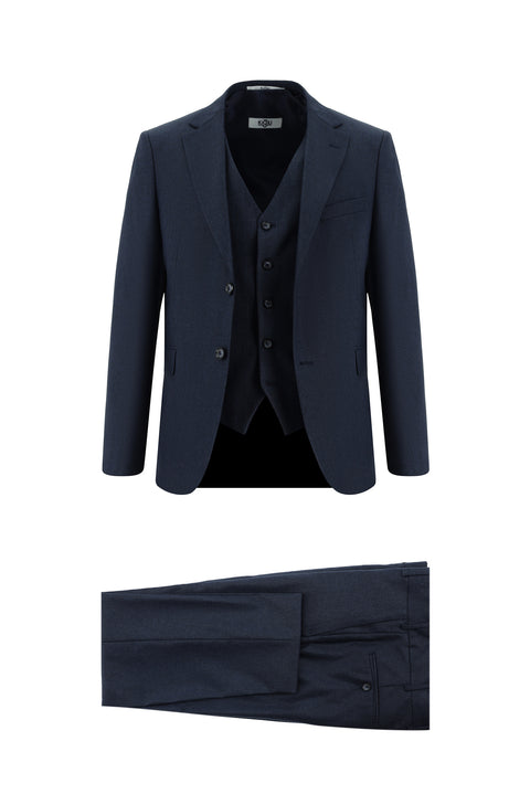 Dark Navy 7 Drop Super Slim Fit Extra Narrow Cut Suit with Vest