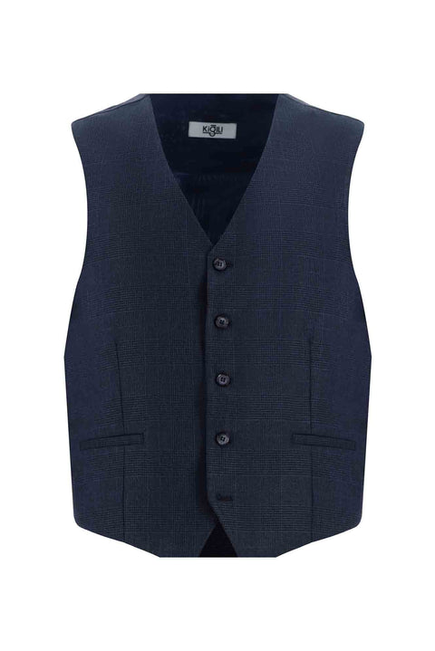 Dark Navy 7 Drop Super Slim Fit Extra Narrow Cut Suit with Vest