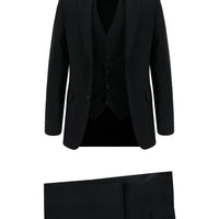 Black 7 Drop Slim Fit Suit with Vest