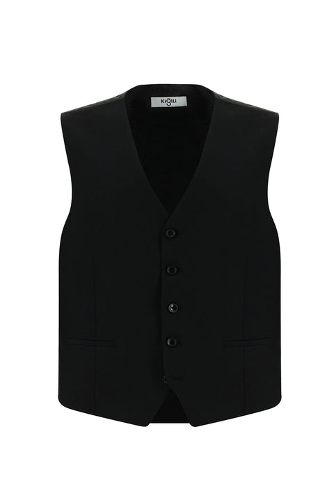 Black 7 Drop Slim Fit Suit with Vest