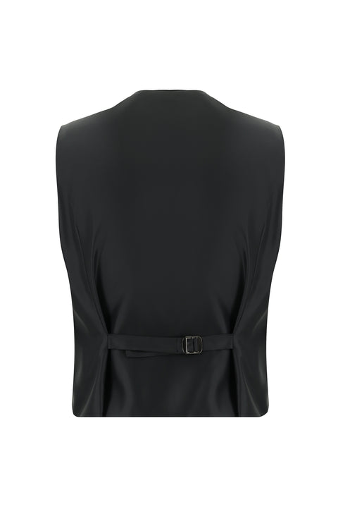 Black 6-Drop Regular Fit Suit with Vest