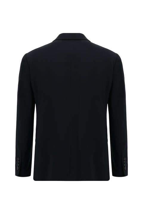 Black and Navy Blue 6 Drop Regular Fit Standard Cut Suit with Vest