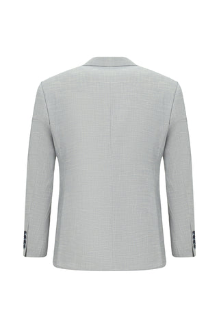  Açık Gri 7 Drop Slim Fit Dar Kesim Yelekli Kombinli Takım Elbise
