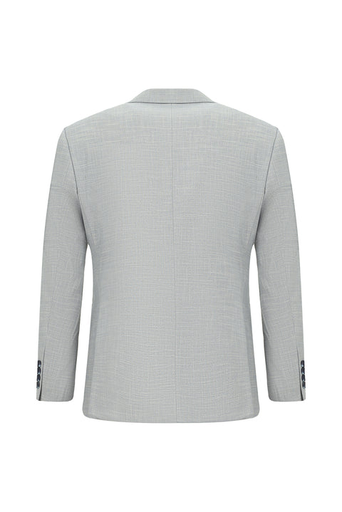 Light Grey 7 Drop Slim Fit Suit with Vest