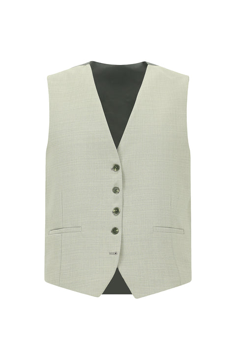 Moss Green 7 Drop Slim Fit Narrow Cut Suit with Vest