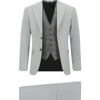 Light Grey 6 Drop Regular Fit Suit with Vest