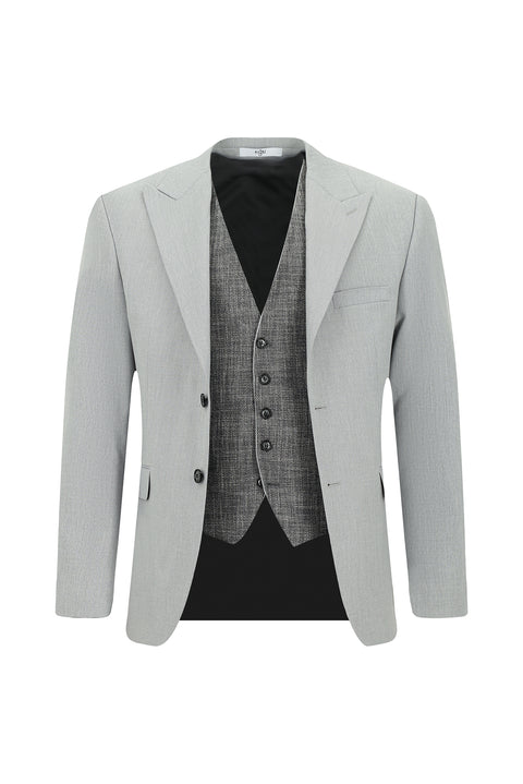 Light Grey 6 Drop Regular Fit Suit with Vest