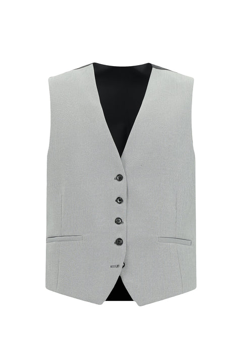 Light Grey 6 Drop Regular Fit Suit with Vest