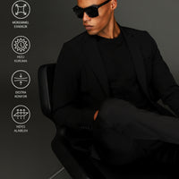 Black Techno-Line 7 Drop Super Slim Fit Extra Narrow Cut Suit