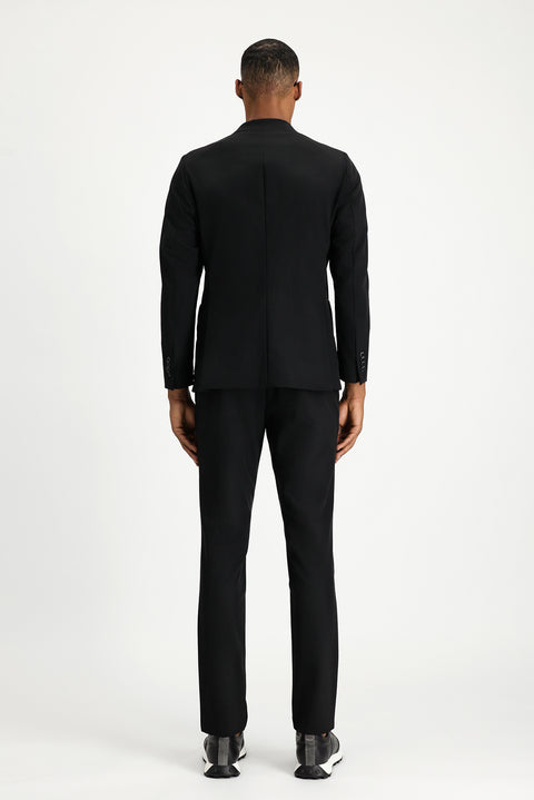 Black Techno-Line 7 Drop Super Slim Fit Extra Narrow Cut Suit