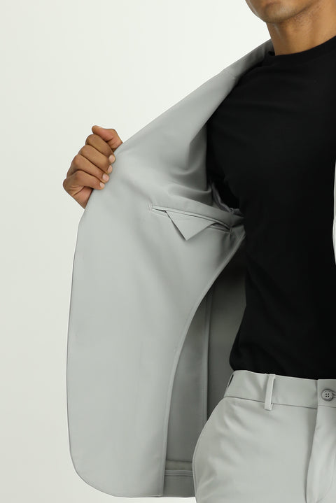 Light Grey Techno-Line 7 Drop Super Slim Fit Extra Narrow Cut Suit