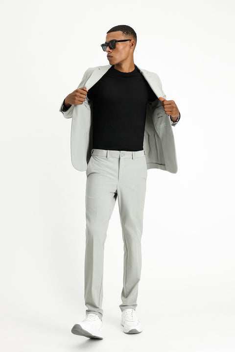 Light Grey Techno-Line 7 Drop Super Slim Fit Extra Narrow Cut Suit