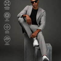 Light Smoke Techno-Line 7 Drop Super Slim Fit Extra Narrow Cut Suit