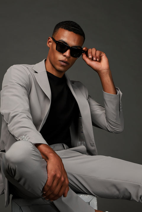 Light Smoke Techno-Line 7 Drop Super Slim Fit Extra Narrow Cut Suit