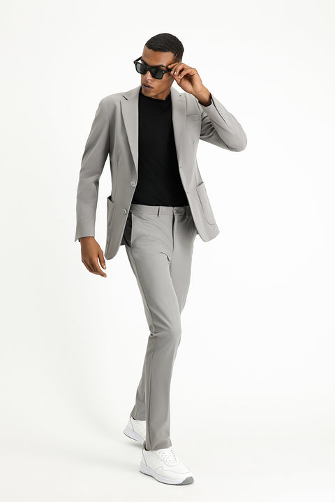 Light Smoke Techno-Line 7 Drop Super Slim Fit Extra Narrow Cut Suit