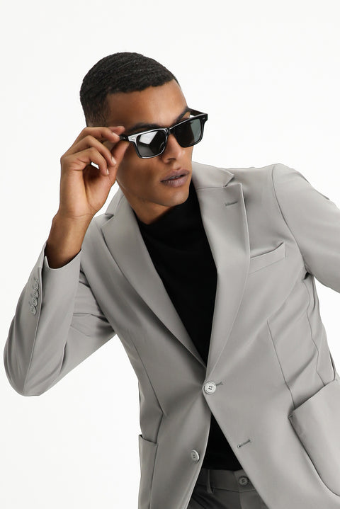 Light Smoke Techno-Line 7 Drop Super Slim Fit Extra Narrow Cut Suit
