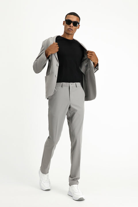 Light Smoke Techno-Line 7 Drop Super Slim Fit Extra Narrow Cut Suit