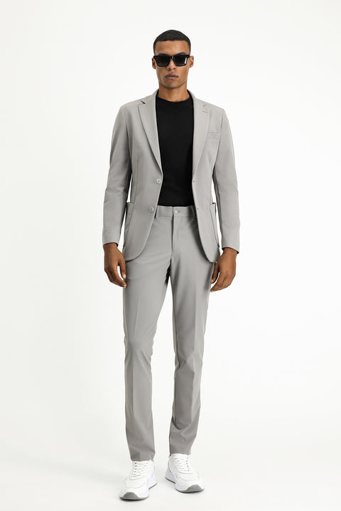 Light Smoke Techno-Line 7 Drop Super Slim Fit Extra Narrow Cut Suit