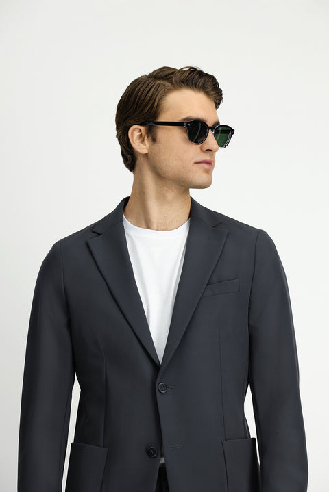 Dark Gray Techno-Line 7 Drop Super Slim Fit Extra Narrow Cut Suit
