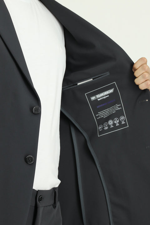 Dark Gray Techno-Line 7 Drop Super Slim Fit Extra Narrow Cut Suit