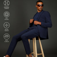 Medium Navy Techno-Line 7 Drop Super Slim Fit Extra Narrow Cut Suit