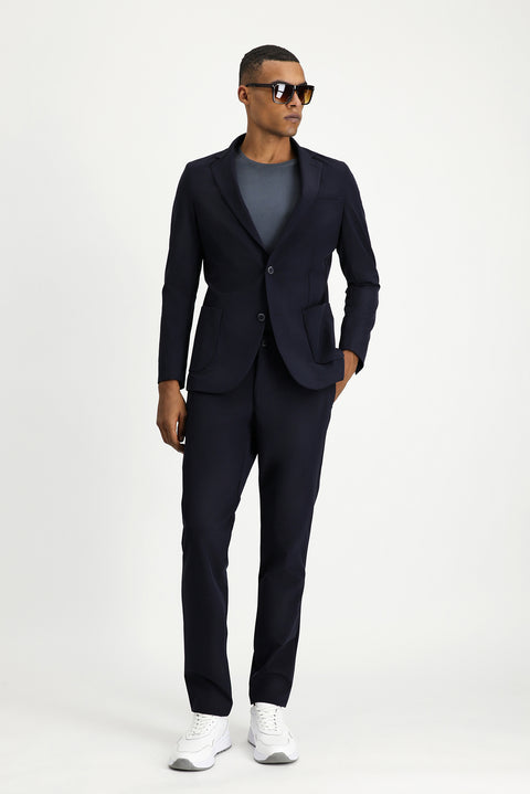 Dark Navy Techno-Line 7 Drop Super Slim Fit Extra Narrow Cut Suit