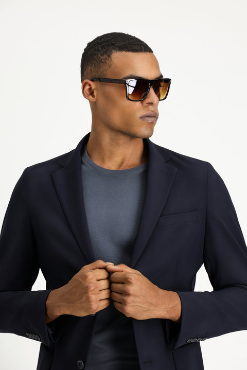 Dark Navy Techno-Line 7 Drop Super Slim Fit Extra Narrow Cut Suit