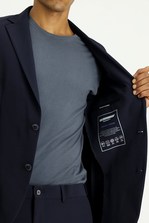 Dark Navy Techno-Line 7 Drop Super Slim Fit Extra Narrow Cut Suit