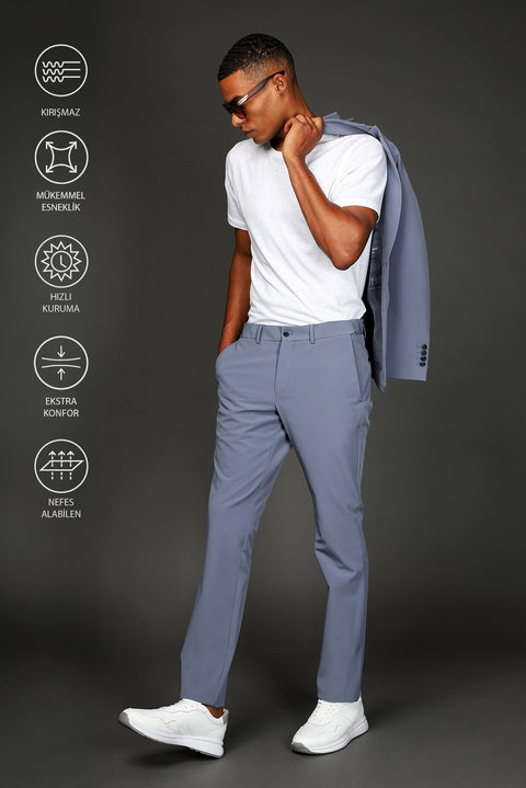 Dark Blue Techno-Line 7 Drop Super Slim Fit Extra Narrow Cut Suit