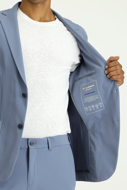 Dark Blue Techno-Line 7 Drop Super Slim Fit Extra Narrow Cut Suit